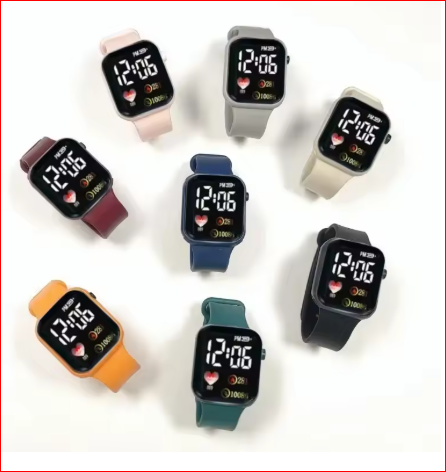 2024 Novi LED elektronski sat Rainbow Square Vodootporni digitalni sportski sat za studente Elektronski sat Relogio Feminino