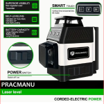PRACMANU Mini 12-linijski horizontalni laserski nivelir, gumeni samonivelirajući